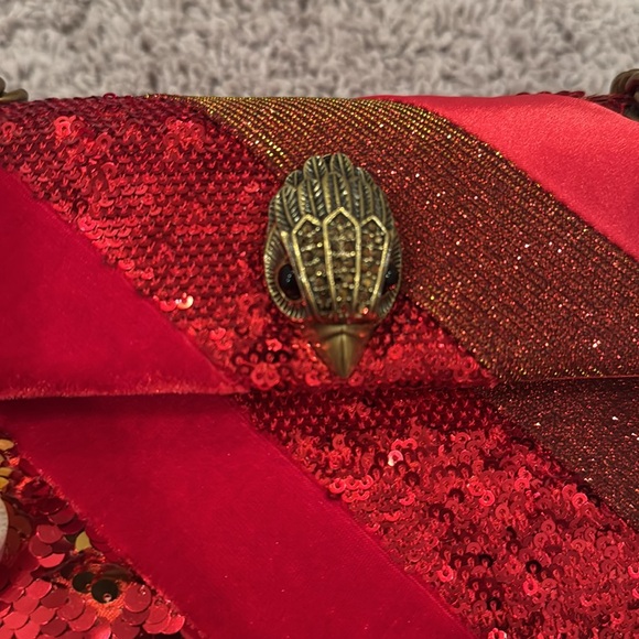 Red and Gold Sequin Kurt Geiger Kensington Chinese New Year Shoulder Bag - Picture 8 of 8